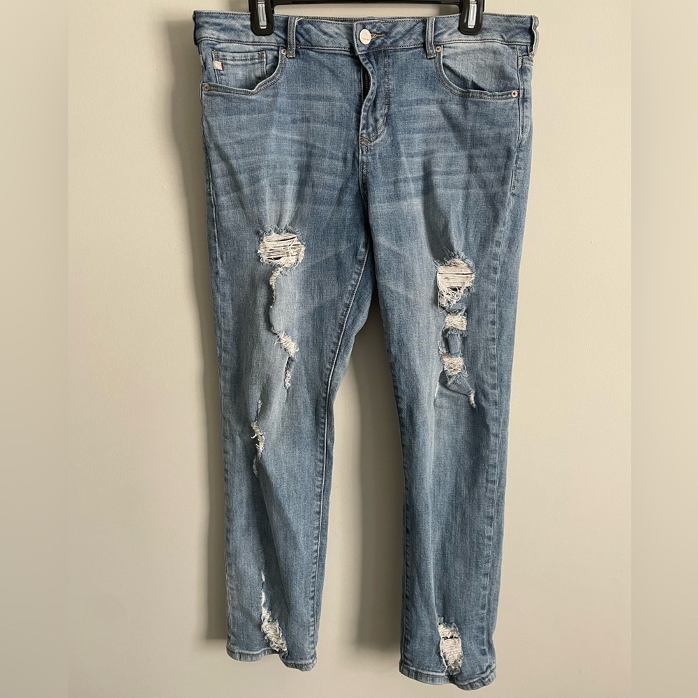 Dear John Denim Mid Rise Slim Straight Distressed Jeans